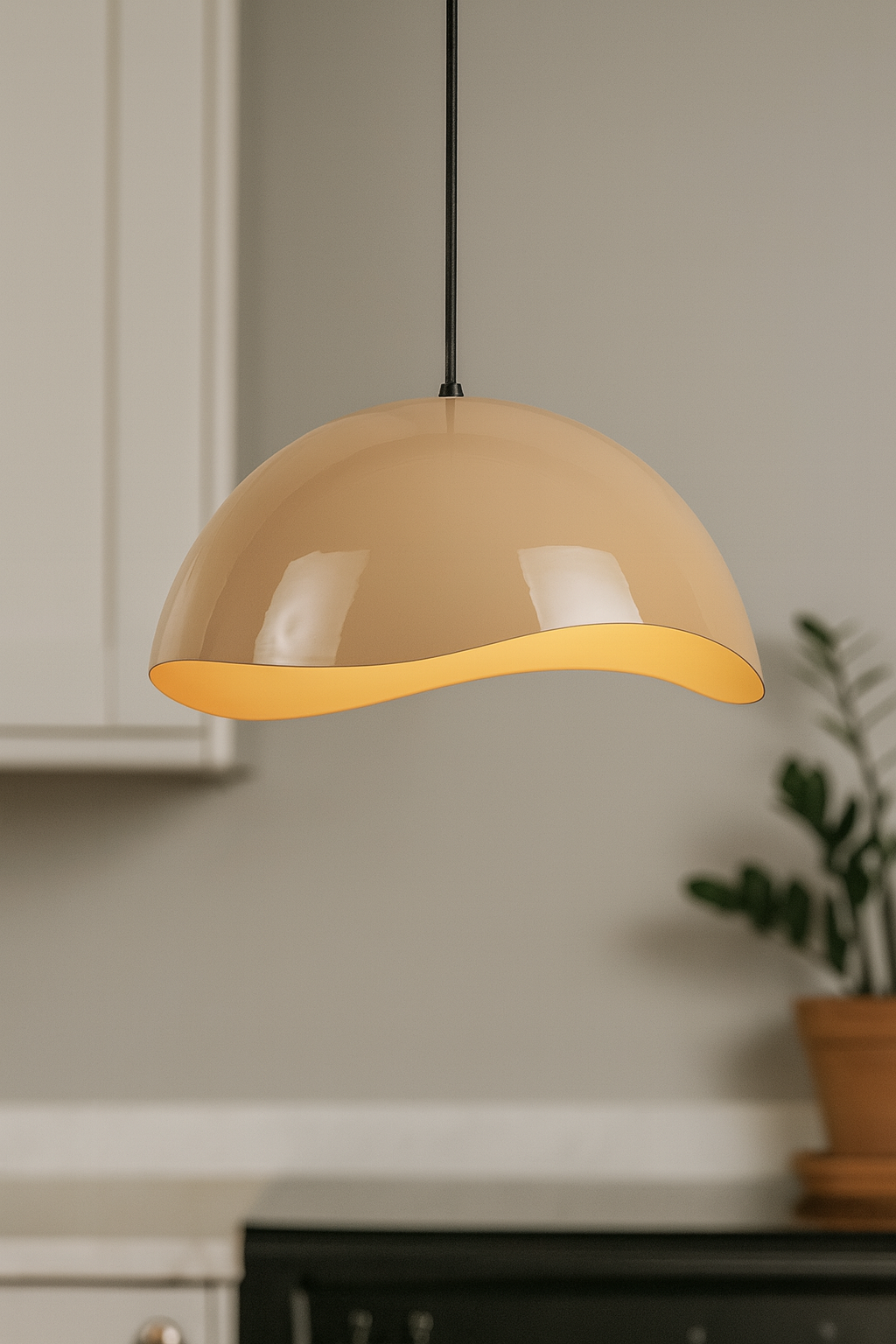 Moderne Pendelleuchte Leitmotiv Beige