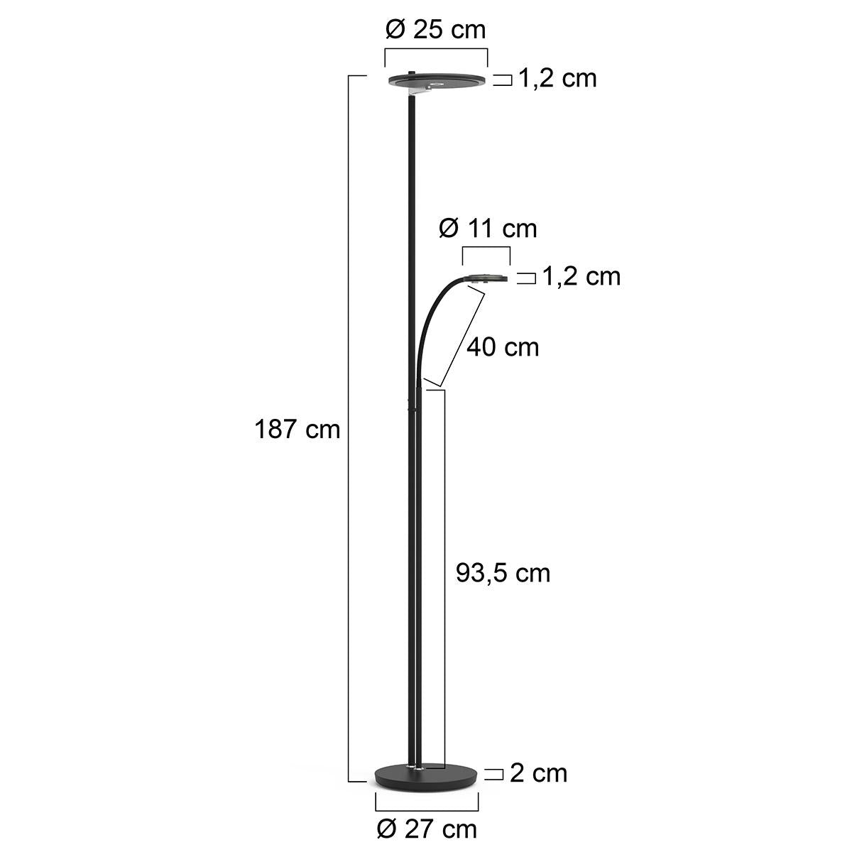 Steinhauer LED-Deckenfluter „Turound“ mit Leseleuchte – modern, flexibel & dimmbar