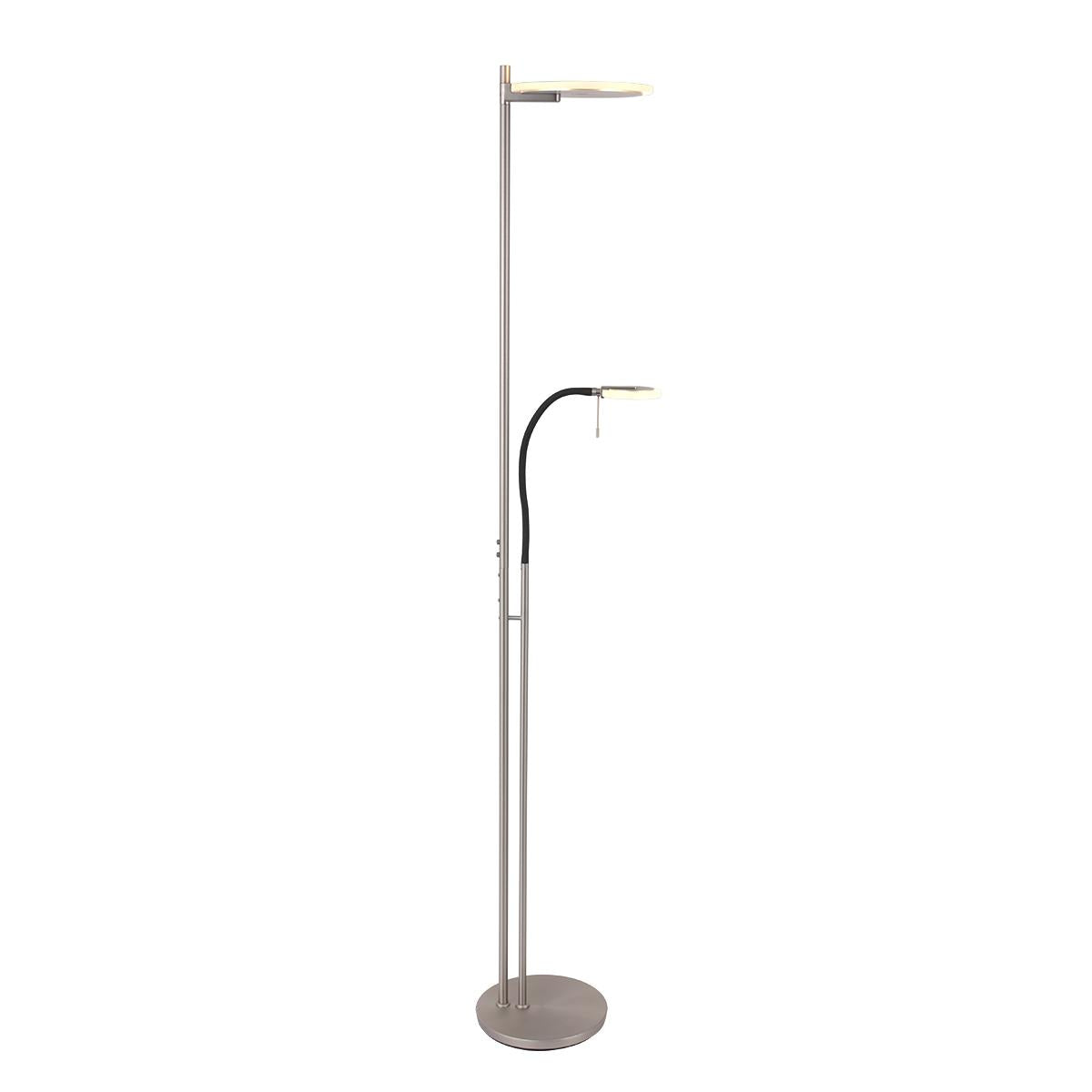 Steinhauer LED-Deckenfluter „Turound“ mit Leseleuchte – schwarz, modern & dimmbar