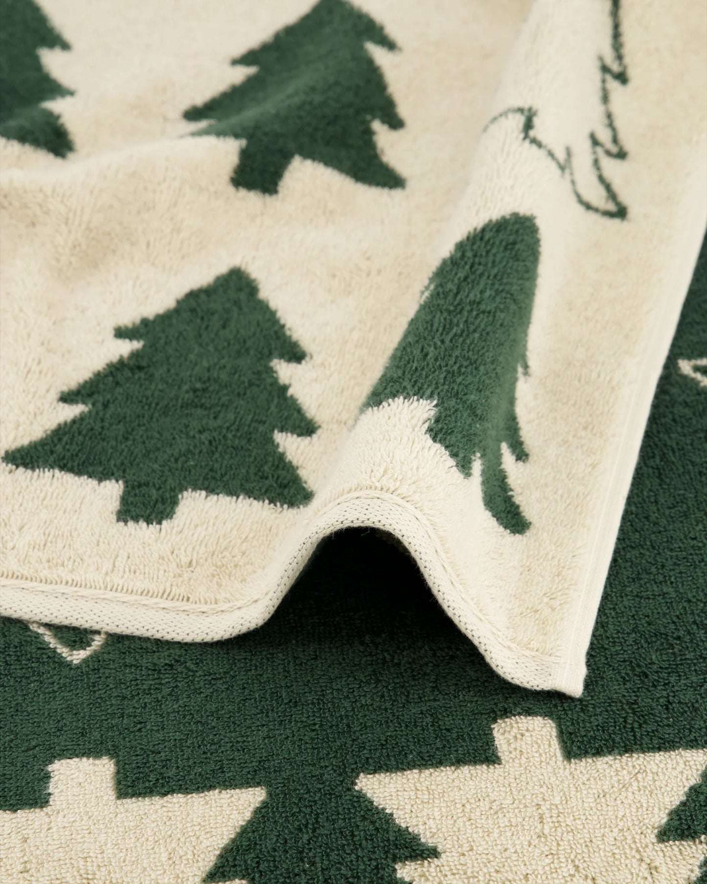 Cawö Handtuch „Christmas Edition Tannenbäume“ – Beige/Grün