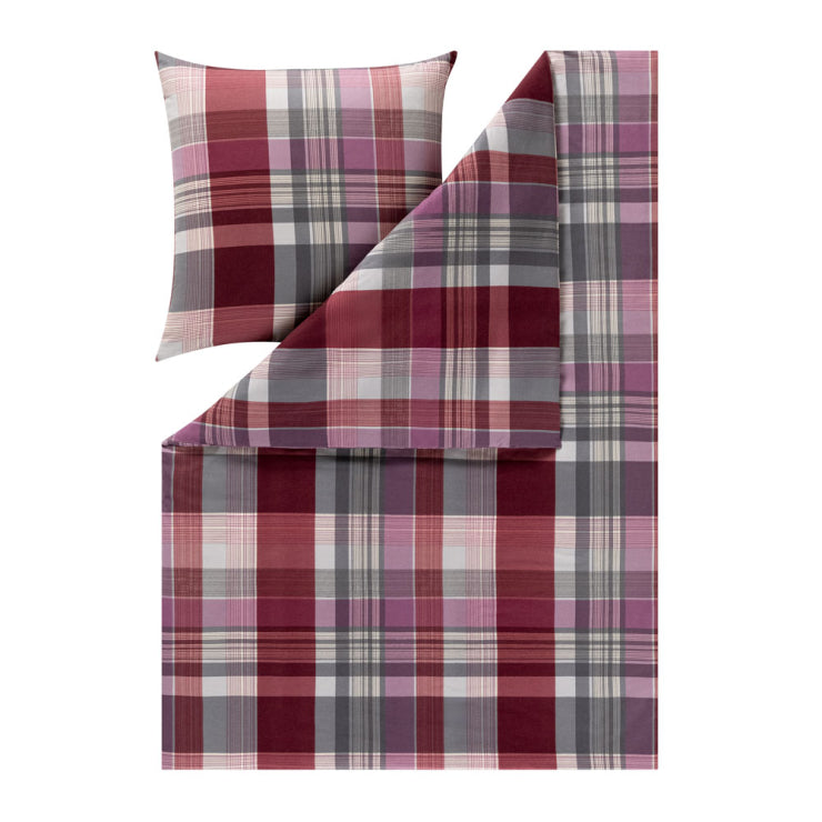 Estella Bettwäsche „Ambros“ | Aubergine – Kuschelflanell