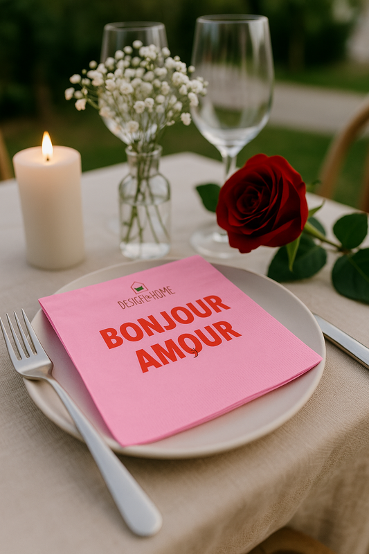 Cocktail-Servietten „Bonjour Amour“