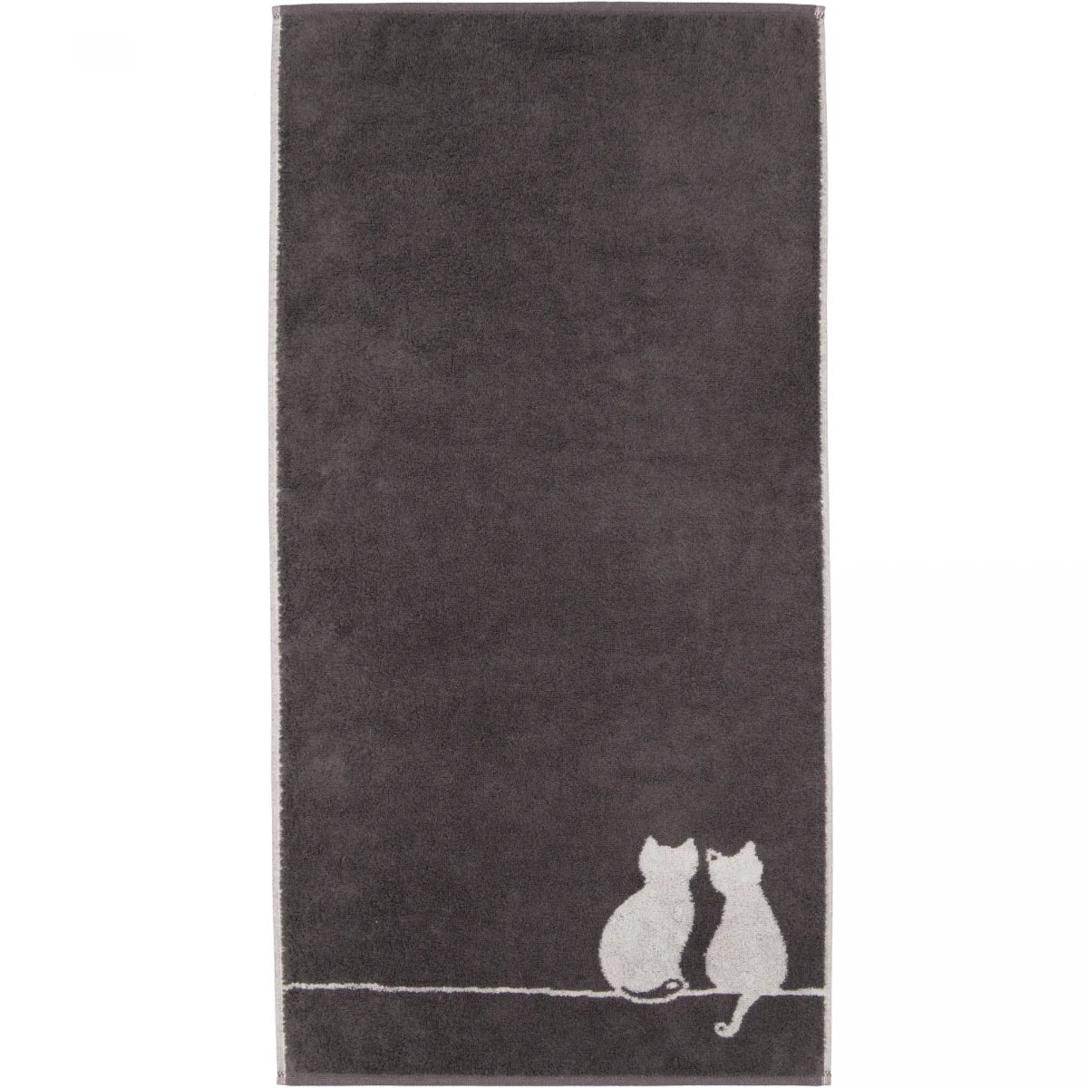 Cawö Handtuch CUTE CATS basalt/platin