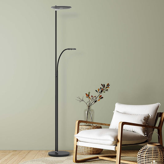 Steinhauer LED-Deckenfluter „Turound“ mit Leseleuchte – modern, flexibel & dimmbar