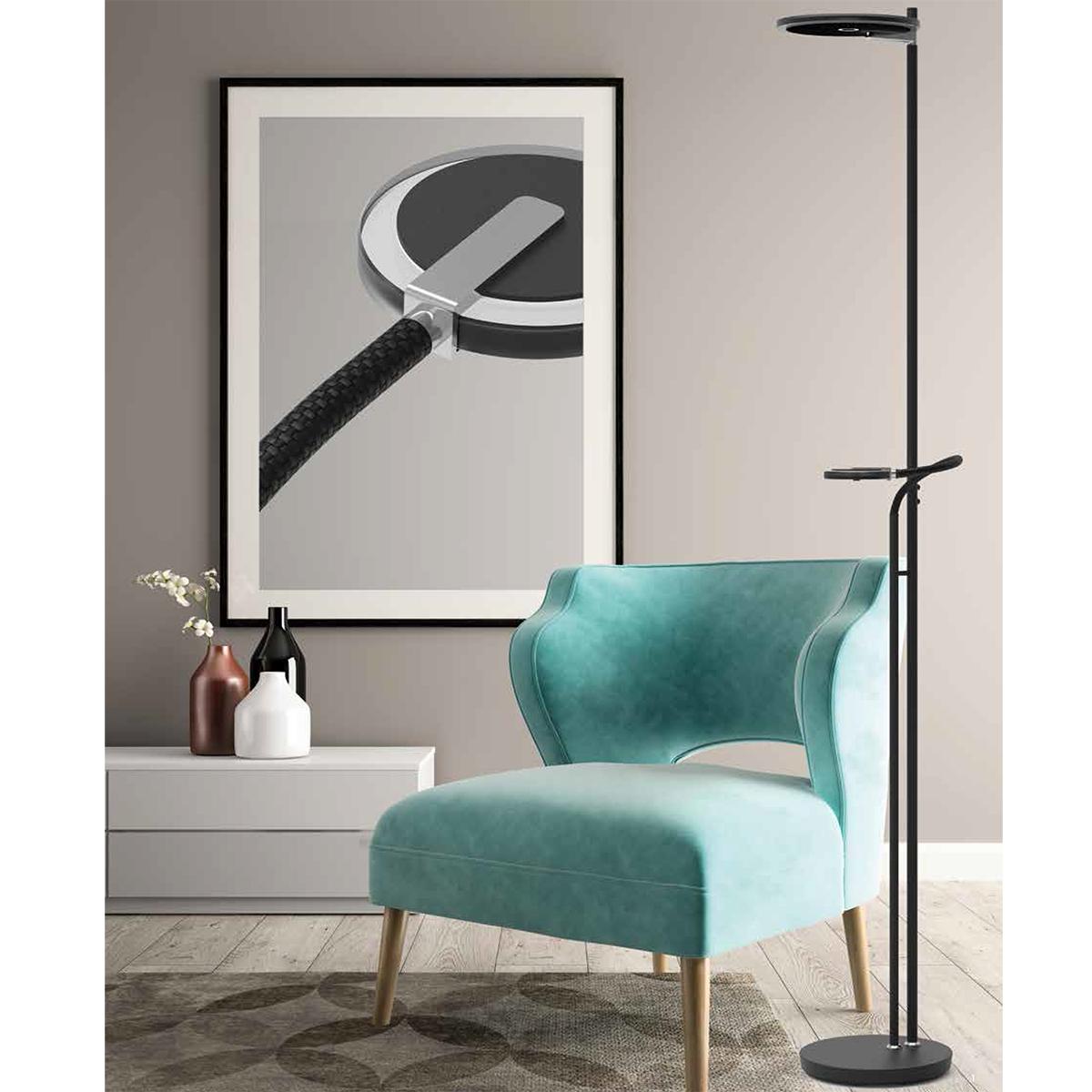 Steinhauer LED-Deckenfluter „Turound“ mit Leseleuchte – modern, flexibel & dimmbar