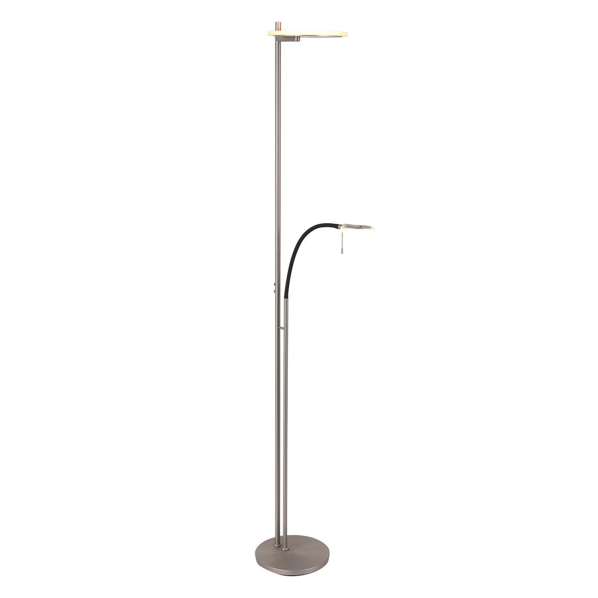 Steinhauer LED-Deckenfluter „Turound“ mit Leseleuchte – schwarz, modern & dimmbar