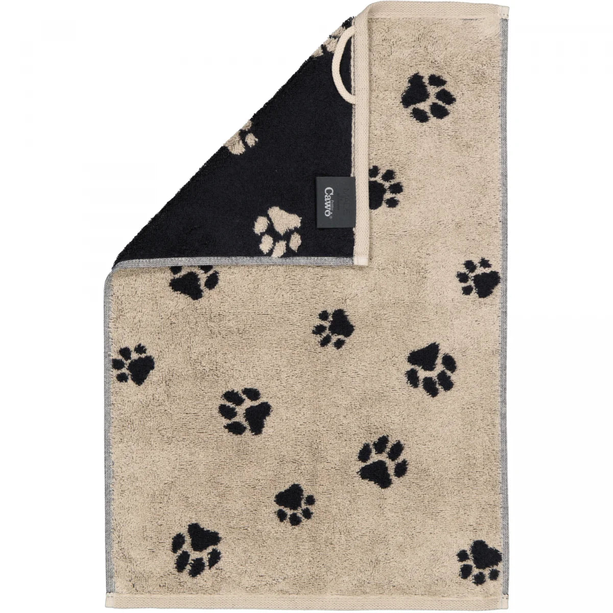 Cawö Handtuch WE LOVE DOGS Paws Schwarz