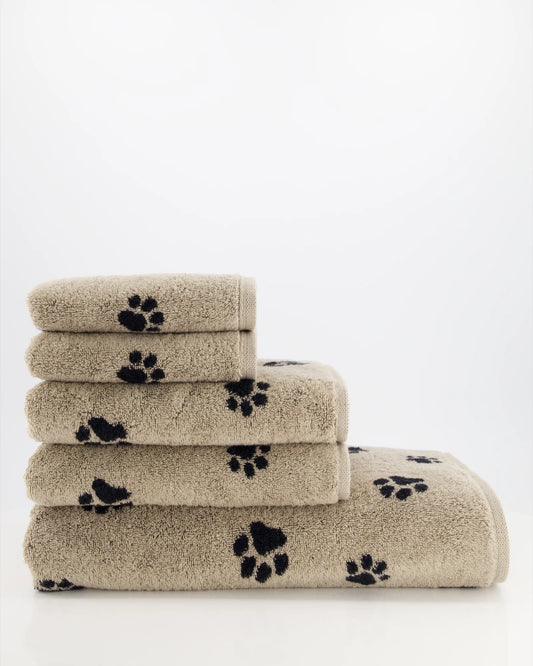 Cawö Handtuch WE LOVE DOGS Paws Schwarz