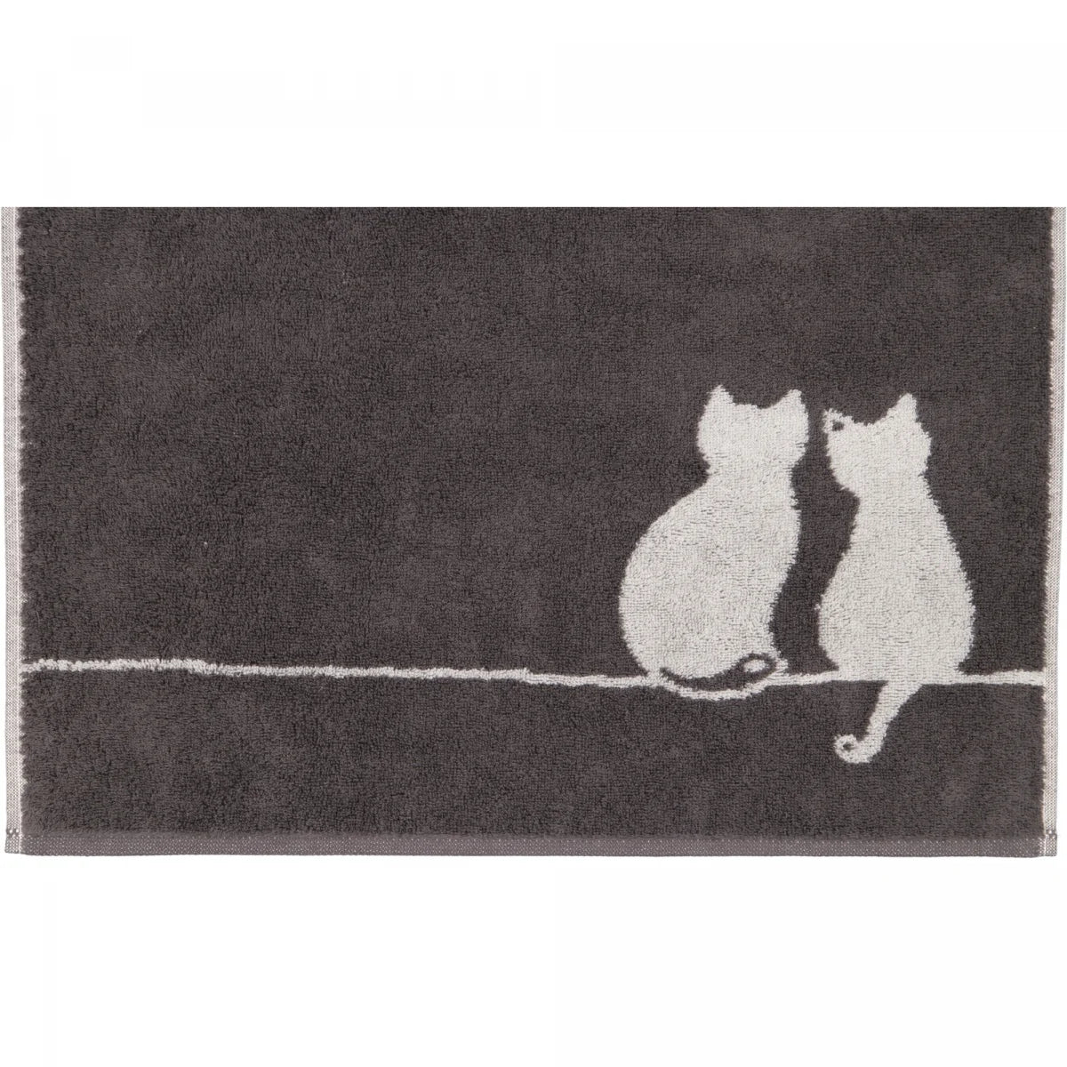 Cawö Handtuch CUTE CATS basalt/platin