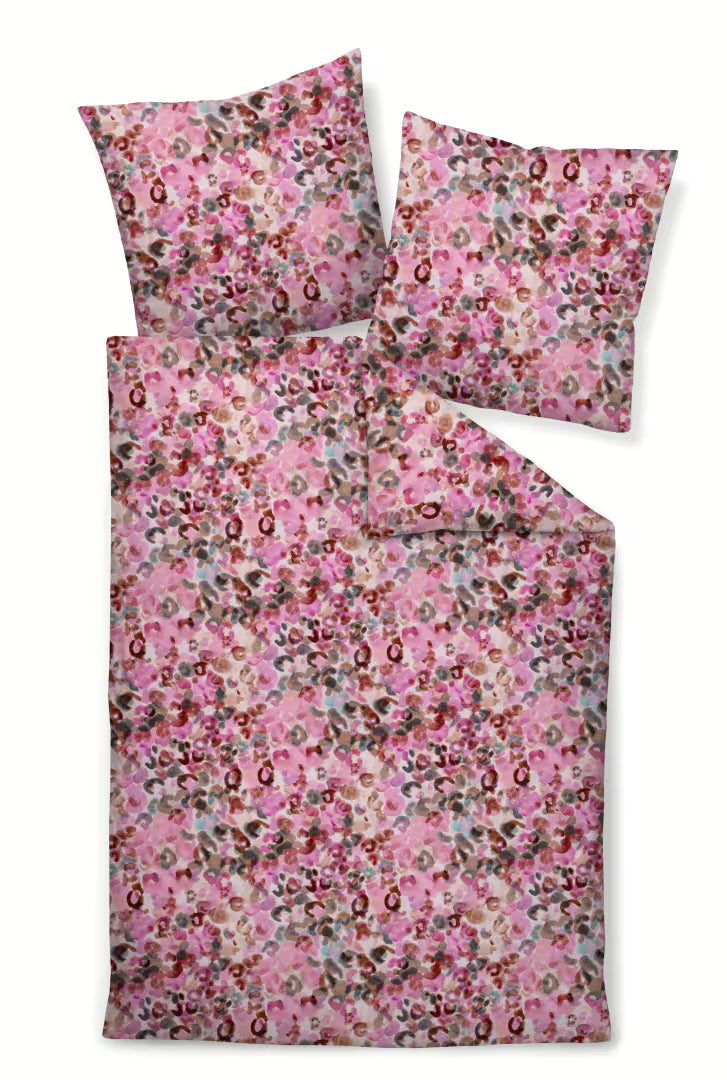 Janine Mako-Satin Bettwäsche Modern Art Rosa